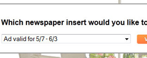 Which newspaper insert popup only appears if there are multiple catalogs to choose from.