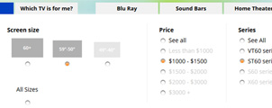 Filters show only the options that are available in each column based on what other filters are selected