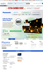 Plasma selected with filter options, sorting down to only one product that matches selection.